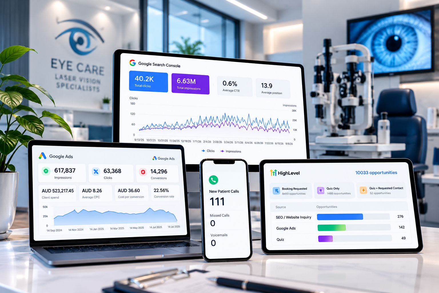 Case study image, Eye laser clinic