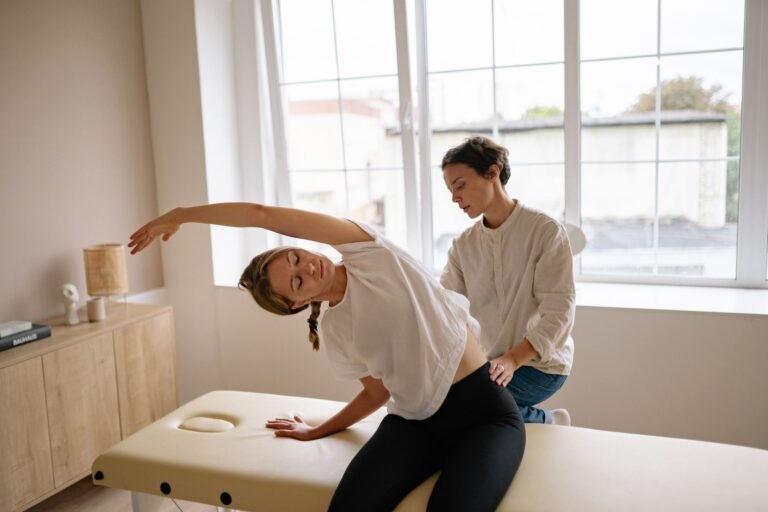 Physical therapy clinic private treatment room