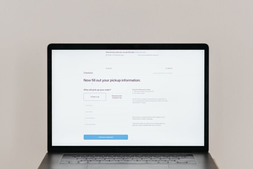 Dental practice website displayed on a laptop screen