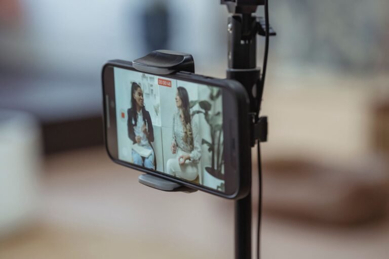 Dentist recording a short video for patient education content