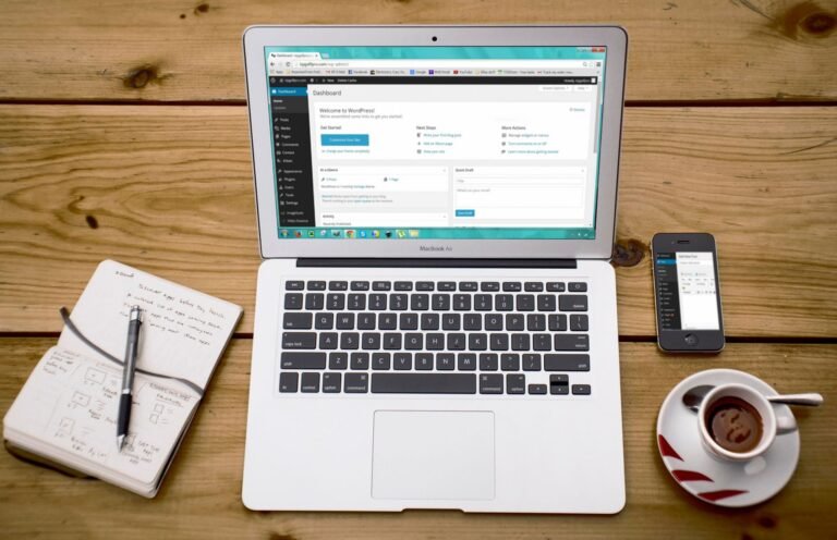 Dental practice blog and website content on a laptop screen