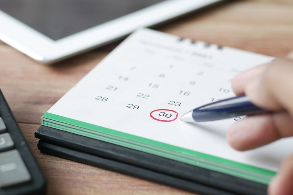 Physical therapy clinic calendar showing scheduled appointments
